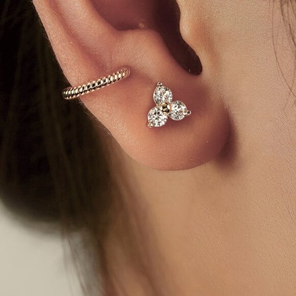 Briar Dainty Lotus Stud Earrings - Picture 2 of 2